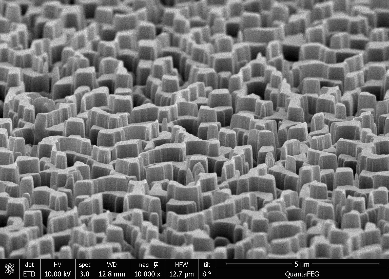 SEM (scanning electron microscope) photo of a 4-phase-level diffractive optical element
